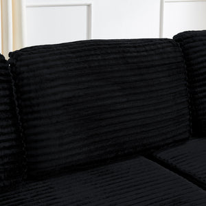 Modern Minimalist L Shape Modular Sectional Sofa, Couch
