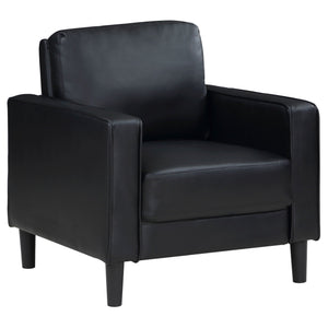 Weld 3 Piece Upholstered Track Arm Sofa Set - Black