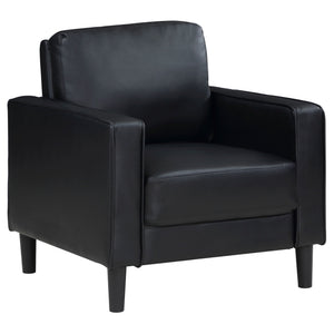 Weld 3 Piece Upholstered Track Arm Sofa Set - Black
