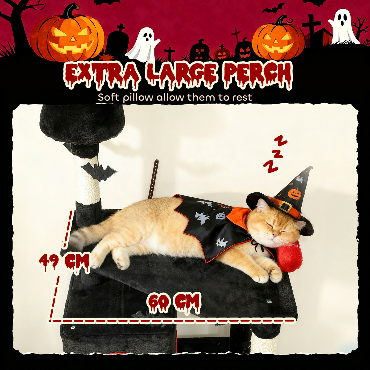 PawHut Gothic Cat Tree - 78" Extra Tall Cat Tower for Indoor Kittens