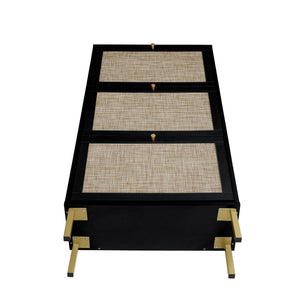 Modern Rattan 3 Door Shoe Rack Cabinet For Entryway