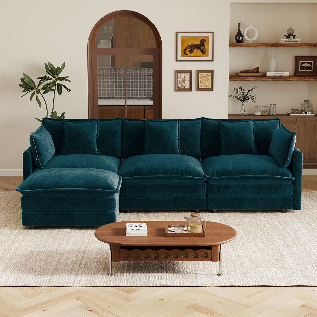 Oversize 3-Seater Sofa with Ottoman