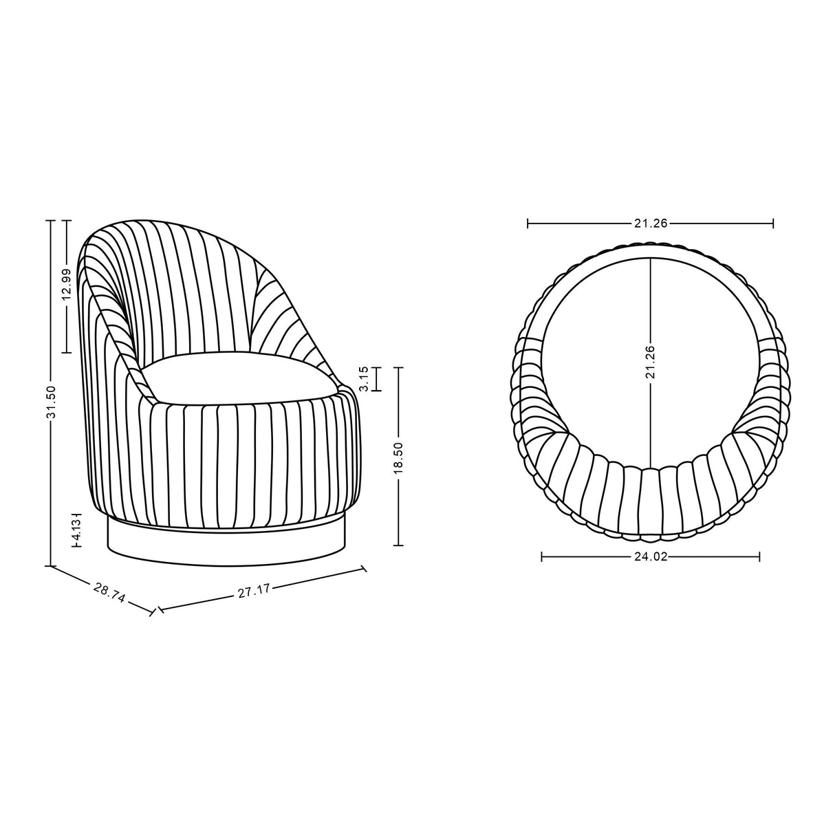 Leela - Swivel Lounge Chair