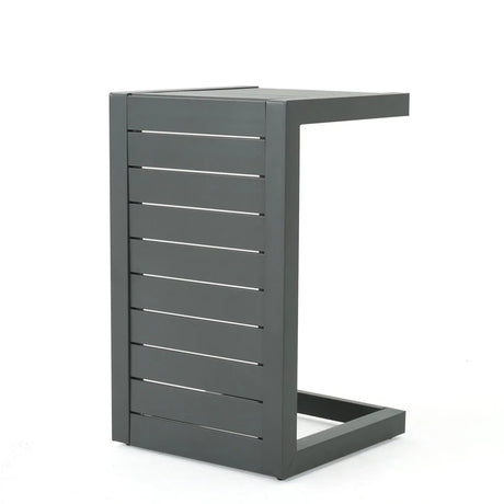 Aluminum Outdoor C - Shaped Side Table For Patio - Best Buy Furniture