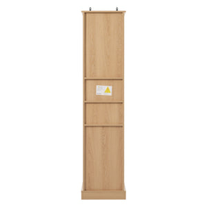 Tall Bathroom Cabinet With 1 Door, 3 Drawers, Open Storage - Wood