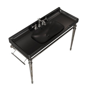VICI 48" Bathroom Ceramic Basin with 3 Pre-Drilled Holes