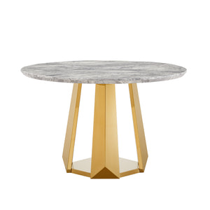 47" Round Marble Dining Table