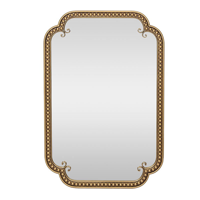 Gold Irregular Beaded Metal Framed Wall Mirror - Large