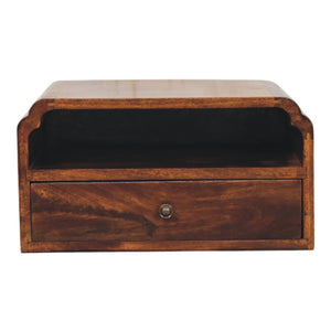 Artisan Furniture Solid Wood Avora Wall-Mounted Chestnut Bedside