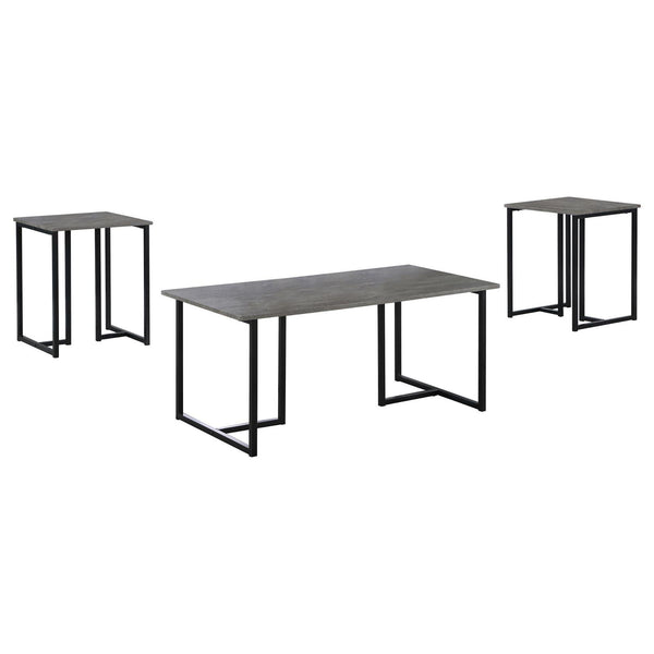 3 Piece Occasional Set With Smooth Top - Gray