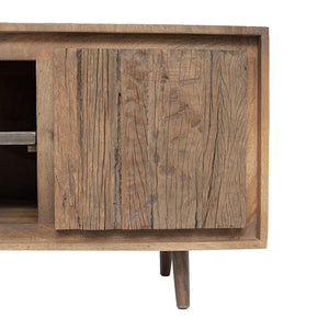 55x16x22.5" TV Cabinet With Recycled Wood 2 Door