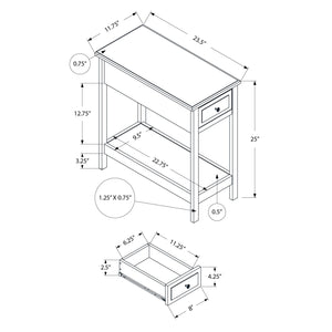 Accent End Table, 2 Tier, Storage Drawer, Transitional - Walnut