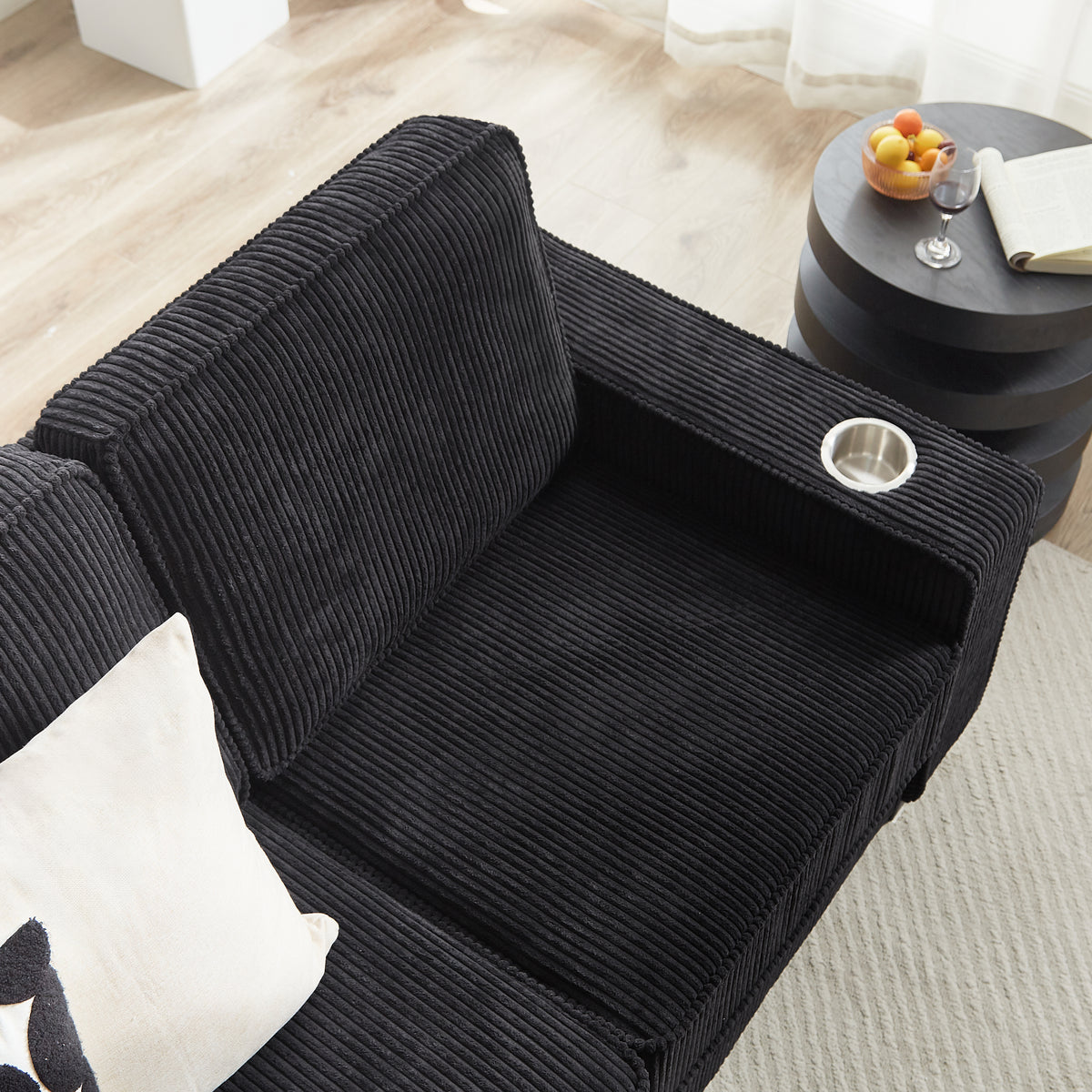 Modern Corduroy 3-Seater Sofa