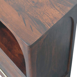 Solid Wood Arched Edge 1 Drawer Bedside
