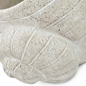 Decorative Cement Planter with Abstract Design - Natural Finish