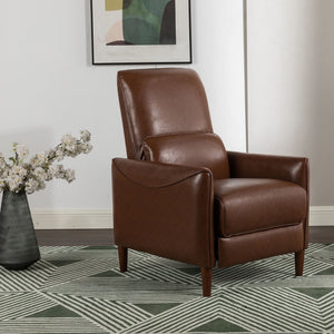 Upholstered Push Recliner Chair With Rubber Wood Legs For Living Room - Best Buy Furniture