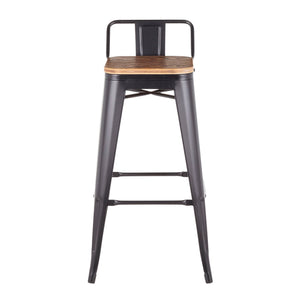 Oregon - Industrial Low Back Barstool (Set of 2) - Black