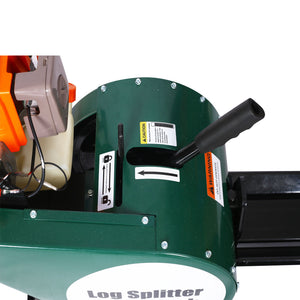 Portable Double Flywheel Electric Log Splitter 7 Ton Gas Log Splitter With Auto Return Steel - Gray