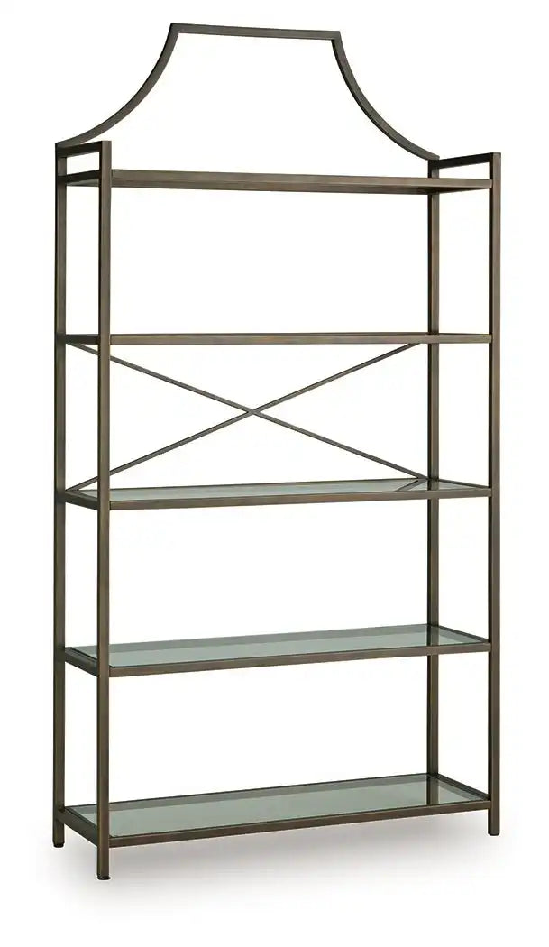 Bernonly - Bookcase - Antique Bronze Finish - Best Buy Furniture