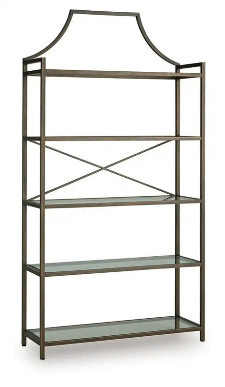 Bernonly - Bookcase - Antique Bronze Finish - Best Buy Furniture