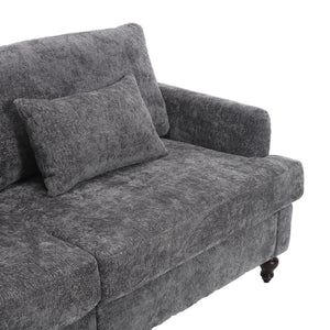 Mid Century Modern Fabric Loveseat Sofa, 2 Seat Upholstered Couch