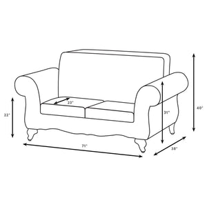 Brookridge - Rolled Arm Loveseat Sofa With Upholstery - Brown