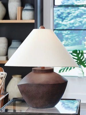 Honsworth - Poly Table Lamp - Antique Brown - Best Buy Furniture