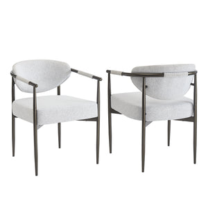 Modern Dining Chairs Set of 2 with Bronze Iron Frame