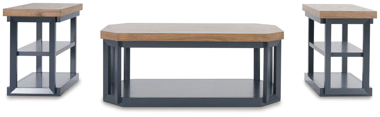 Landocken - Occasional Table Set (Set of 3) - Brown / Blue - Best Buy Furniture