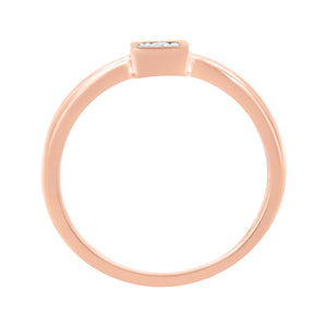 14K Rose Gold Plated .925 Sterling Silver 1/20 cttw Miracle Set Diamond Promise Ring (J-K Color, I1-I2 Clarity) - Size 6