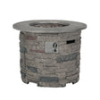 Transitional Outdoor 32" Round Propane Fire Pit Table, Lightweight Concrete Construction - Stone Gray - Best Buy Furniture