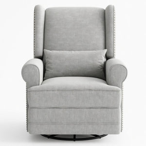 Extra Wide Swivel Recliner Glider Chair With Footrest