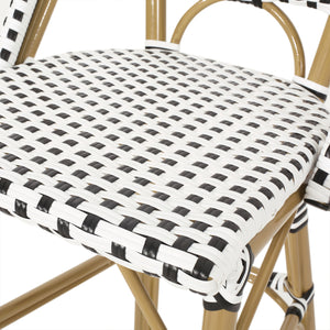 29.5" Outdoor PE Rattan French Barstool