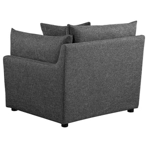 Tomasina - Modular Sofa With Cushions And Padded Arms - Black