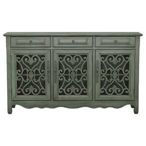 Naomi - 3 Drawer Scrollwork Accent Cabinet - Green