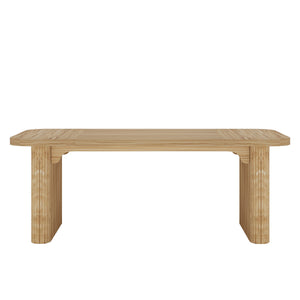 Executive Desk, Large Home Office Computer Workstation With Sturdy Double Pedestal Base, Simple Rectangular Writing & Study Table - Natural Wood