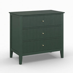 Fluted 3 Drawer Nightstand With Soft Close Slides