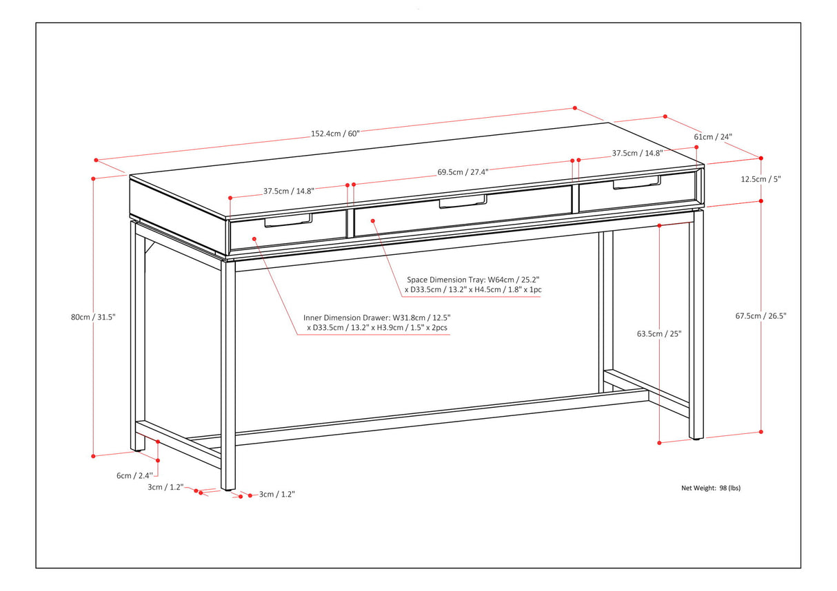 Banting - Desk - Walnut Brown