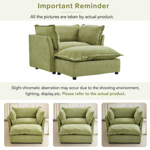 Modern Armchair Sofa With Movable Ottoman