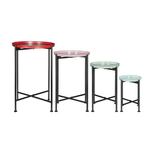 Set of 4 Multicolor Nesting Plant Stands