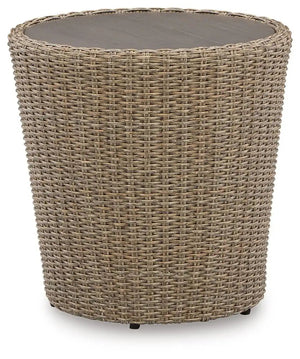 Danson - Round End Table - Beige - Best Buy Furniture