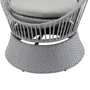 Modern Swivel Wicker Lounge Chair With Round Design