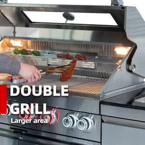 Deluxe Stainless Steel 96-Inch 6-Burner Outdoor Kitchen Grill
