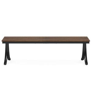 2 Person Desk With X Legs, Extra Long Office Workstation - Brown / Black