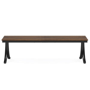 2 Person Desk With X Legs, Extra Long Office Workstation - Brown / Black