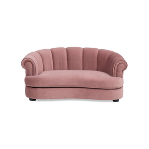 Halle 35.5" Rolled-Arm Dog Bed with Channel-Tufted Back
