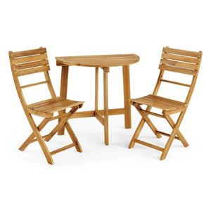 Outdoor 3 Piece Half Round Folding Bistro Set - Best Buy Furniture