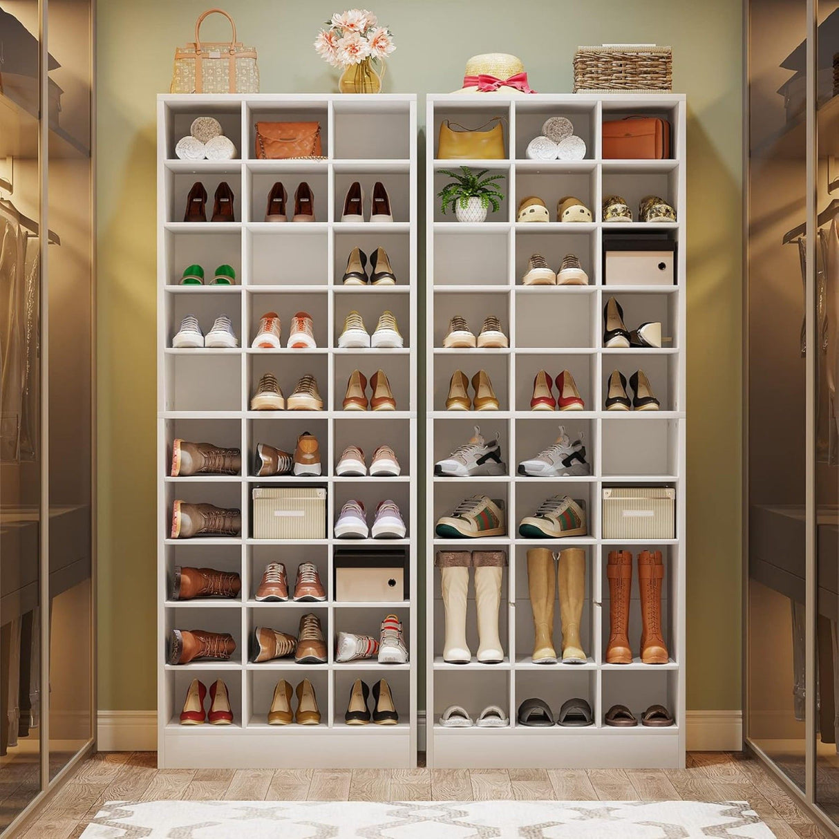 10 Tier Shoe Storage Cabinet With 30 Cubbies