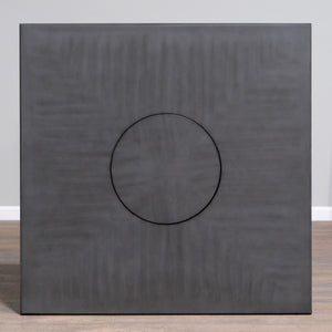 Counter Height Dining Table With Tapered Base And Lazy Susan - Gray