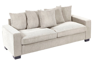 Luxe Sofa With 5 Matching Toss Pillows, Sleek Design, Spacious And Comfortable 3 Seater Couch